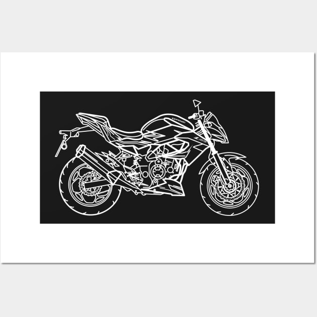 Kawasaki Z125 motorbike Wall Art by Aurealis